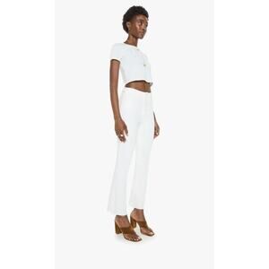 Mother The Hustler Ankle Fray Jeans Fairest Of Them All White 32 Women’s New